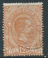 1884-86 REGNO USATO PACCHI POSTALI 1,25 LIRE - U30-7 - Postpaketten