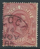 1884-86 REGNO USATO PACCHI POSTALI 50 CENT - U32-8 - Paquetes Postales