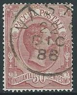 1884-86 REGNO USATO PACCHI POSTALI 50 CENT - U32-9 - Paquetes Postales