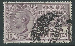 1913-23 REGNO USATO POSTA PNEUMATICA 15 CENT - U30-7 - Poste Pneumatique