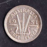 Australia 1951 PL Threepence UNC - Threepence