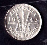 Australia 1943 D Threepence AUNC - Threepence