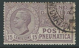 1913-23 REGNO USATO POSTA PNEUMATICA 15 CENT - U31-9 - Correo Neumático