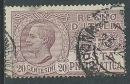 1925 REGNO USATO POSTA PNEUMATICA 20 CENT - U30-5 - Pneumatic Mail