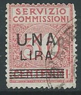 1925 REGNO USATO SERVIZIO COMMISSIONI 1 LIRA SU 30 CENT - U30-10 - Strafport Voor Mandaten