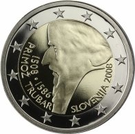 SLOVENIE 2008 / 2 EURO COMMEMORATIVE / PRIMOZ TRUBAR - Slovenia