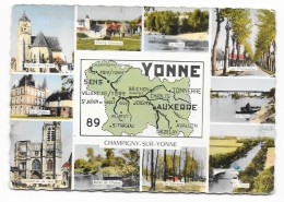 Cpsm: 89 CHAMPIGNY SUR YONNE (ar. Sens) Multivues, Géographique  1962  N° 10583  (rare) - Champigny