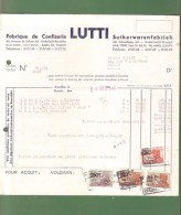 Facture - Fabrique De Confiserie LUTTI - Anderlecht- 1949 - Alimentare