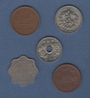 LOT DE 5 PIECES DE MONNAIES DE PAYS ASIATIQUES A IDENTIFIER - Autres – Asie