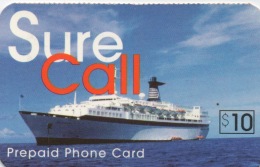 Sure Call Prepaid Phone Card $10 Cruise Croisière (Carton) - Barcos