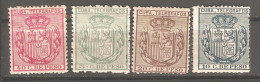 Sellos Telegrafos  Nº 81/4  Cuba. - Cuba (1874-1898)