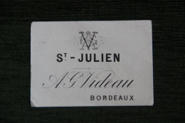 ETIQUETTE " ST JULIEN", BORDEAUX, A.G VIDEAU. - Bordeaux