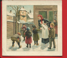 VAN HOUTEN BELLE CHROMO SICARD ? ECOLE PRIMAIRE DISTRIBUTION CHOCOLAT CHAUD COUR RECREATION ENFANTS  HIVER HOLLANDE - Van Houten