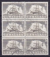 Greenland 1958 Mi. 41      5 Kr Arktisschiff "Gustav Holm" 6-Block SDR. STRØMFJORD Cancel !! - Blocks & Kleinbögen