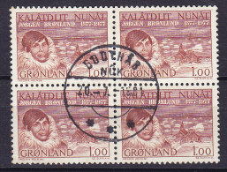 Greenland 1977 Mi. 104      1.00 Kr Jørgen Brøndlund 4-Block GODTHÅB Cancel !! - Blocks & Sheetlets