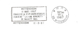 1987  Basket Ball "Finale Coupe D´Europe Féminine" Wittenheim (France) Flamme P.P. - Pallacanestro