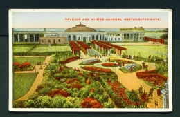 ENGLAND  -  Weston Super Mare  Pavilion And Winter Gardens  Unused Vintage Postcard - Weston-Super-Mare