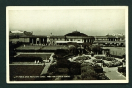 ENGLAND  -  Weston Super Mare  Lily Pond And Pavilion Dome  Unused Vintage Postcard - Weston-Super-Mare