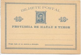 LACX- COLONIES PORTUGAISES MACAU E TIMOR EP CP 10R /20R/ 30R  NEUFS - Other & Unclassified