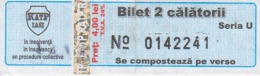 Transportation Ticket Tram Tramway Ticket 2 Travels Iasi Romania - Europa