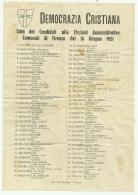 DEMOCRAZIA CRISTIANA LISTA CANDIDATI ELEZIONI AMMINISTRATIVE DEL 10 GIUGNO 1951 - Programmes