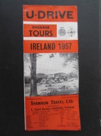 VP U-DRIVE (M1610) PACKAGE TOURS (2 Vues) IRELAND 1957 - Shannon Travel Ltd - Dépliants Turistici