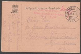 Card Feldpostamt No.630/II 1916, Ersatz Baon K.k. Lir. Nr. 14 Hall I. Tirol - Covers & Documents