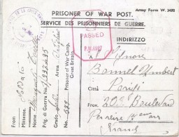 LPP13D-II GM - CARTE DE PRISONNIER DE GUERRE EN ITALIE  CAMPO DI CONCENTRAMENTO 579 27/2/1945 - Guerre Mondiale (Seconde)