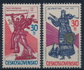 **Czechoslovakia 1977 Mi 2410-11 (2) Sailors With Rifle Rocket National Coat Of Arms USSR MNH - Ungebraucht