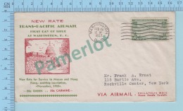 USA FDC PPJ - Cachet : Trans-pacific Air Mail - Cover Boston  1937 Mass  On A USA 20¢ - 1851-1940