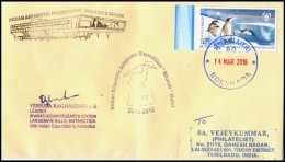 India, 35th INDIAN ANTARCTIC EXPEDITION Cover, 2016, Map, Expeditions, Antarctica, POLAR, Penguin, Bird, Very RARE. - Antarctische Expedities