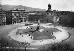 05461 "TORINO - PIAZZA CARLO EMANUELE II" ANIMATA - TRAMWAY - AUTO ANNI '50. CART. POST. ORIG. NON SPEDITA. - Places & Squares