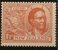 NZ 1920 1 1/2d Victory SG 455 HM #UD33 - Neufs