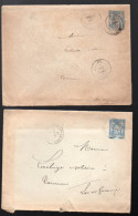 Lot De Deux Enveloppes (avec Leur Contenu)entiers Postaux Type Sage 15c.1896 (PPP3074) - Standaardomslagen En TSC (Voor 1995)