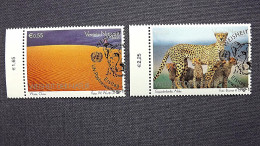 UNO-Wien 439/40 Oo/ESST, Weisheit Der Natur: Wüstenlandschaft, China, Gepard (Acinonyx Jubatus) - Oblitérés