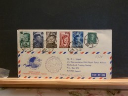 A6725   BRIEF NAAR TOKYO  1° VLUCHT  KLM   1951 - Airmail