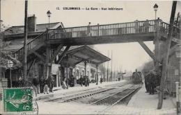 CPA Colombes Hauts De Seine Gare Train Chemin De Fer Circulé - Colombes