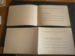 2 Invitations Au Banquet Du COMITE NATIONAL DANOIS Lors Du Xe Congres De La Chambre De Commerce Internationale 1939 - Andere & Zonder Classificatie