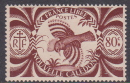 New Caledonia SG 272 1942 Free French Issue 80c Purple MNH - Unused Stamps