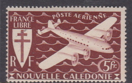 New Caledonia SG 283 1942 Free French Issue Airmail 5 F Purple MNH - Unused Stamps