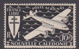 New Caledonia SG 284 1942 Free French Issue Airmail 10 F Black MNHB - Ungebraucht