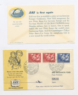 NORVÈGE : N° Yvert 371+372 SUR LETTRE OBLITÉRATION: "OSLO - COPENHAGUE TOKIO PAR LE POLE NORD 24/2/1957" - Storia Postale
