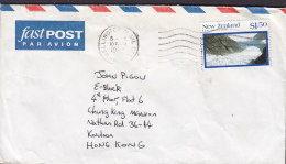 New Zealand Fastpost Par Avion WELLINGTON Mail Centre 1992 Cover Brief KOWLOON Hong Kong $1.50 Fox Glacier - Covers & Documents