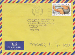 New Zealand Air Mail Par Avion FASTPOST WELLINGTON 1992 Cover Brief KOWLOON Hong Kong Olympic Games Barcelona '92 Stamp - Storia Postale