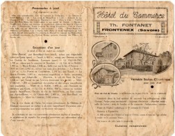 VP4522 - Papier Publicitaire - Hotel Du Commerce Th. FONTANET à FRONTENEX - Publicités