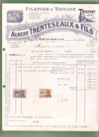 Facture- Filature & Tissage Albert TRENTESEAUX & FILS - Estaimpuis - 1951 - Drogerie & Parfümerie