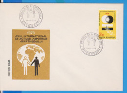 INTERNATIONAL YEAR OF APARTHEID ROMANIA FDC - FDC