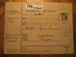 KARLSHAMN 1911 To Sturefors Stamp On Packet Postage Card Stamp Cancel Sweden - Briefe U. Dokumente