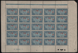 St Pierre Et Miquelon 1924-27 MNH Sc 127 1.25fr Surcharge On 1fr Fishing Schooner Block Of 25 - Blocs-feuillets