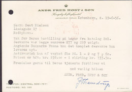 Danmark ANDR. FRED. HØST & SØN Kgl. Hofboghandel Freistempel (109) KØBENHAVN 1956 Card Karte RØDBYHAVN (2 Scans) - Franking Machines (EMA)